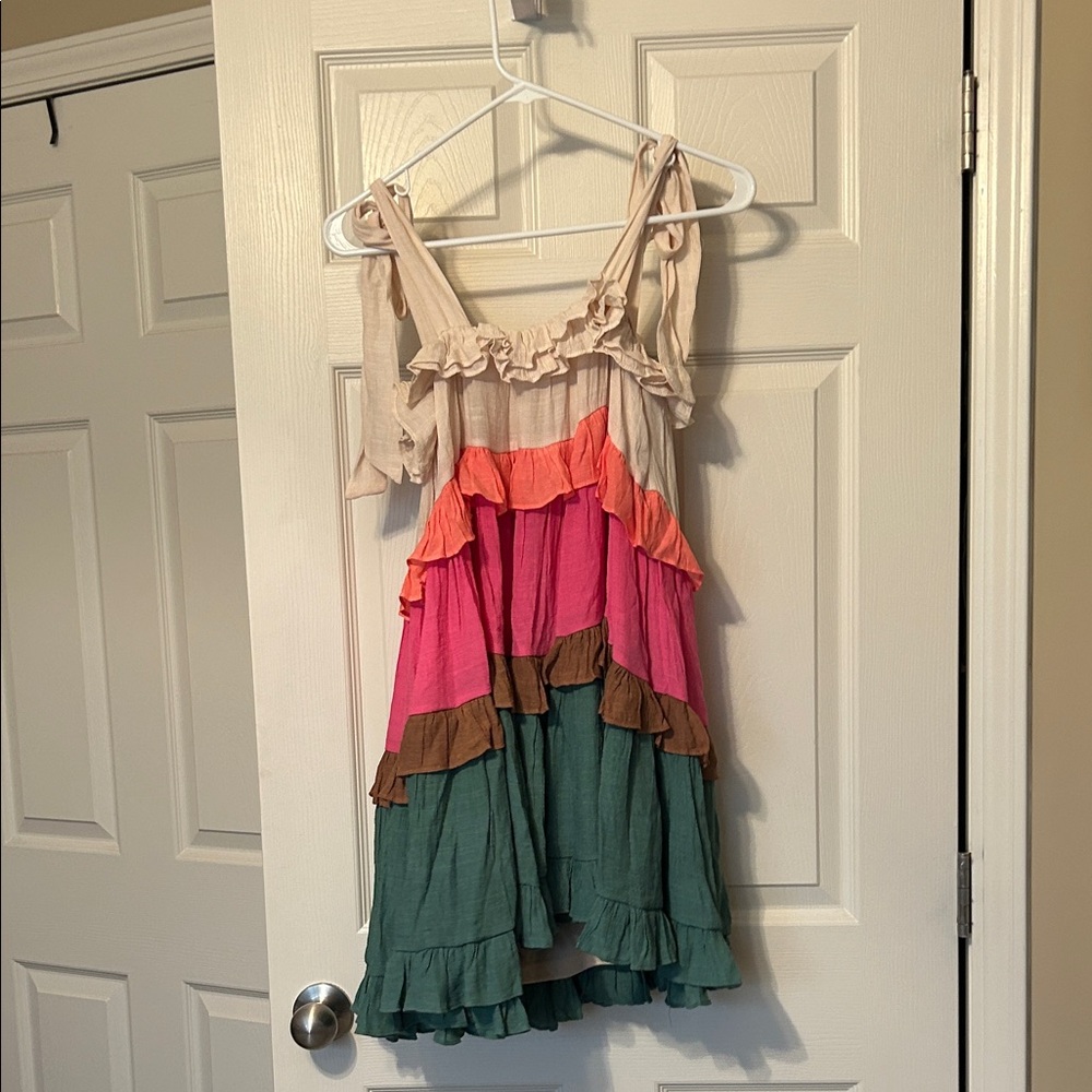 Aakaa Cream Ruffled Dress - Picture 3 of 3